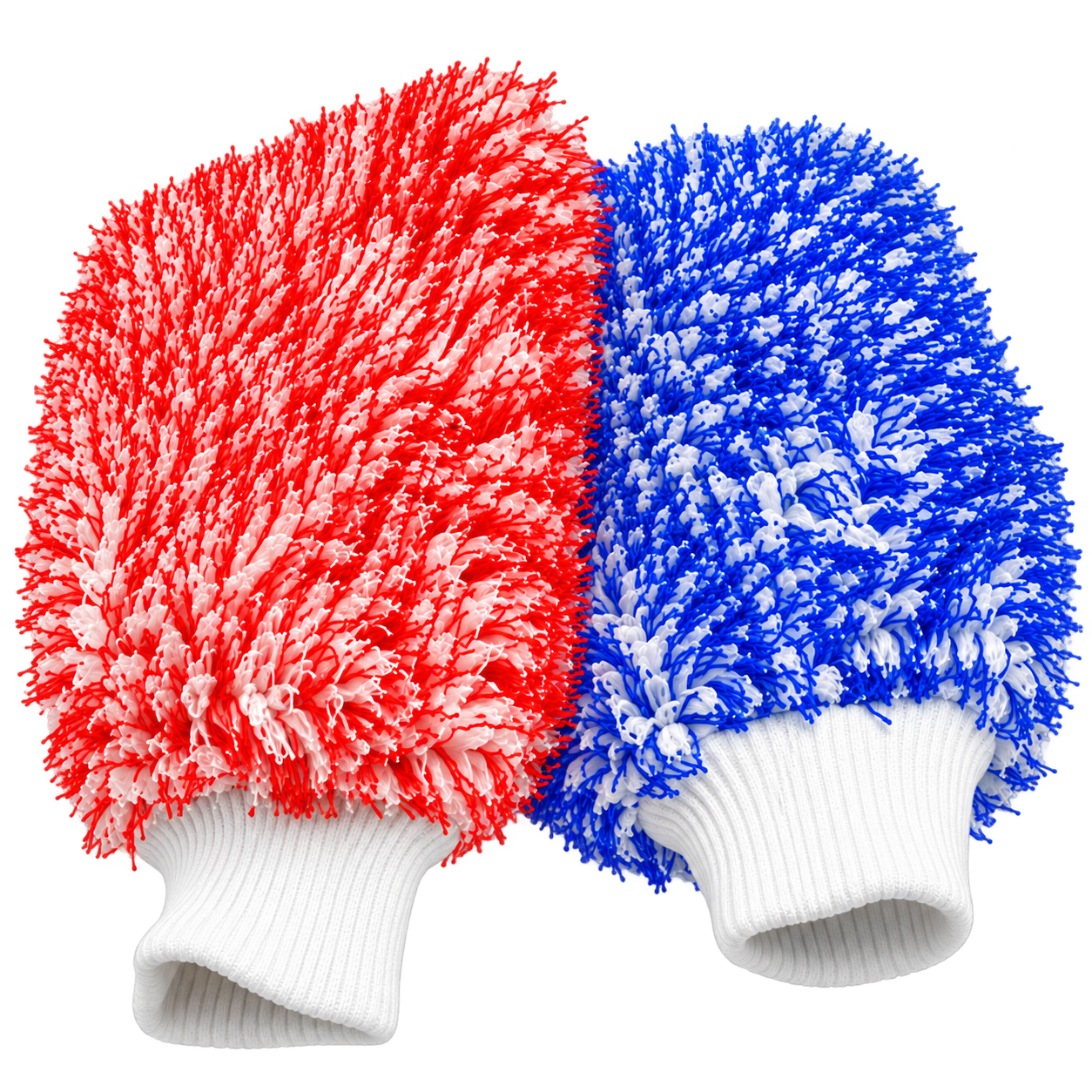 Car Wash Mitts — 2 Pack, Red & Blue