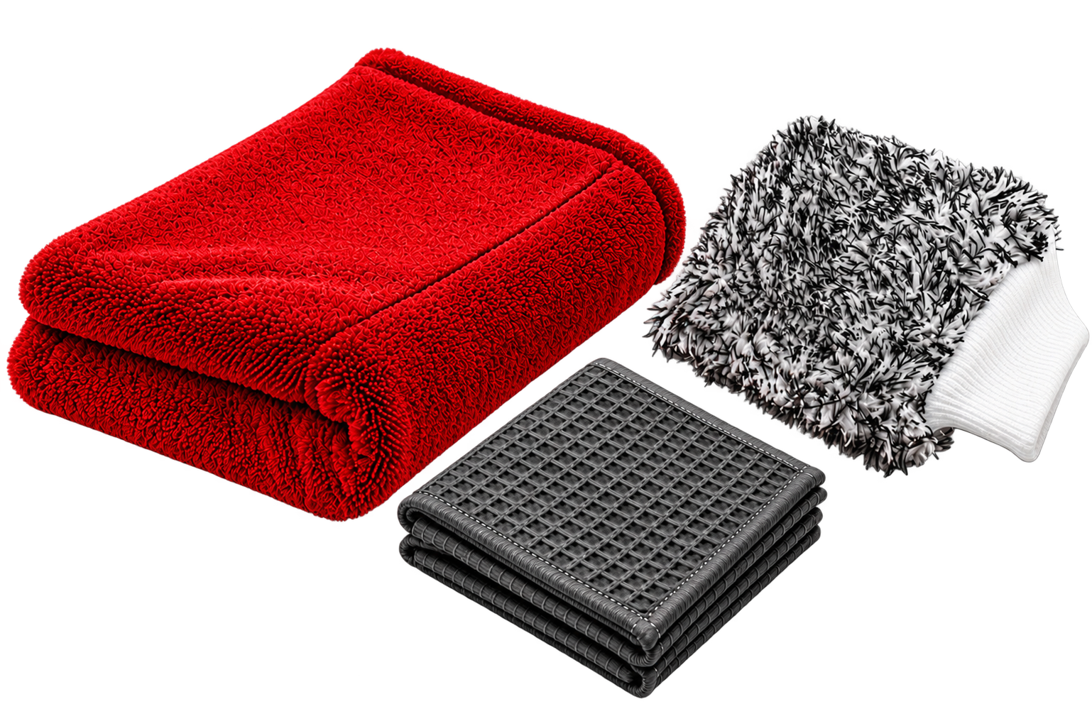 Car Drying Towel Bundle — Red